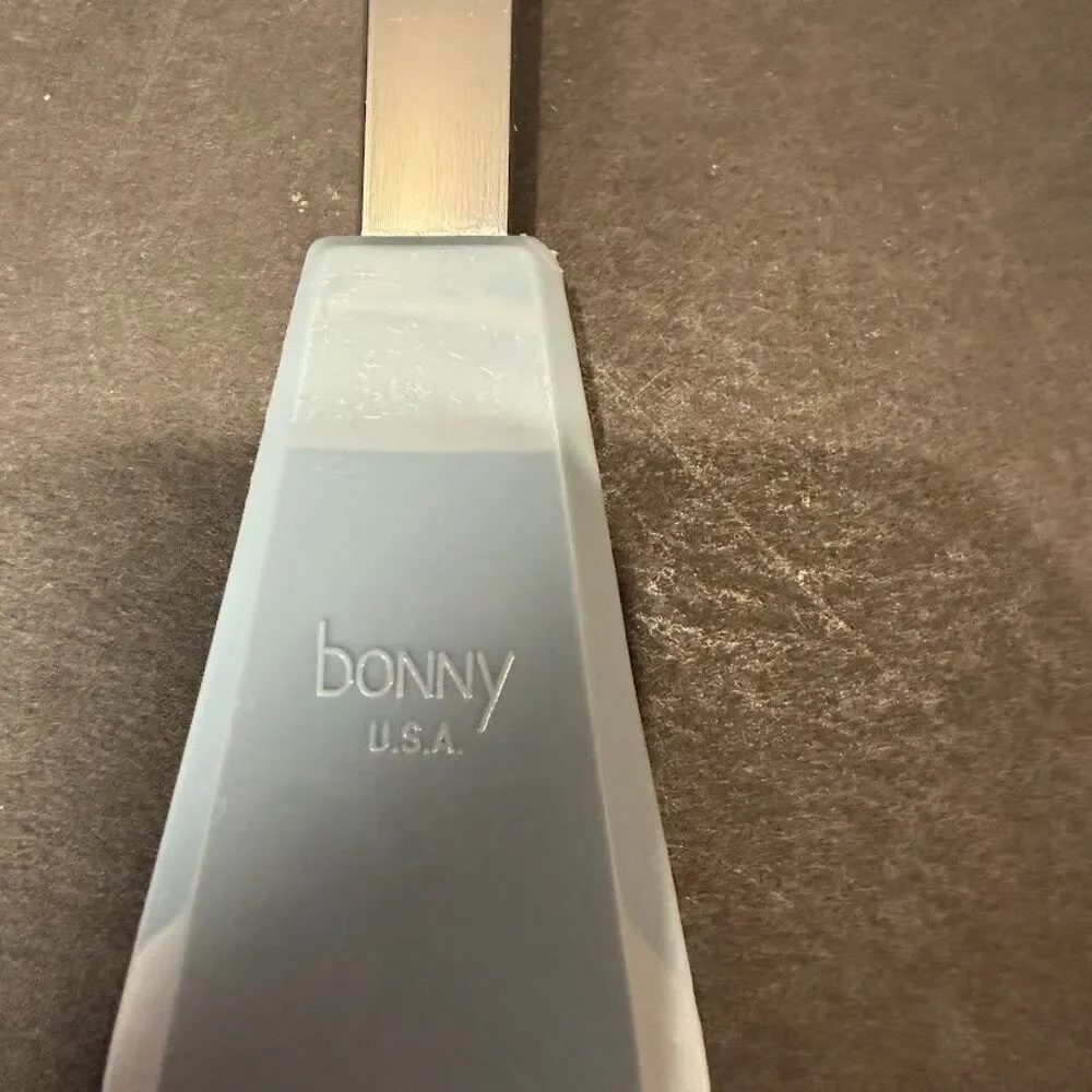Vintage Bonny Nylon or Plastic Blue & White 13 Inch Serrated Knife